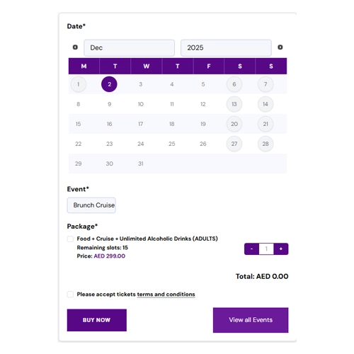 Custom Event Booking System